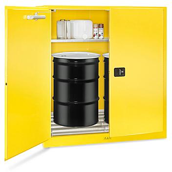 Flammable Drum Storage Cabinet - Vertical, Self-Closing Doors, 110 Gallon H-3686S