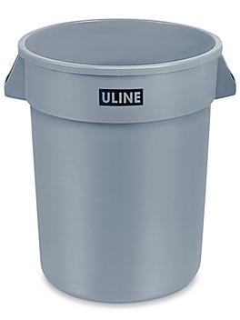 Uline Trash Can - 32 Gallon, Gray H-3687GR