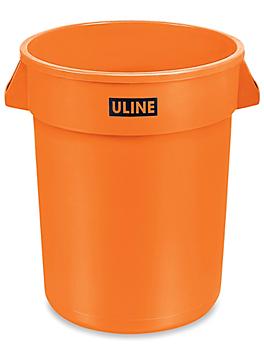Uline Trash Can - 32 Gallon, Orange H-3687O