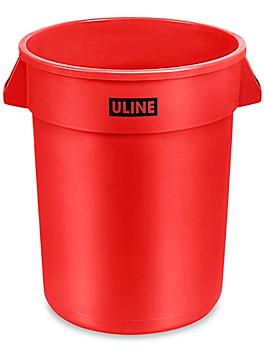 Uline Trash Can - 32 Gallon, Red H-3687R