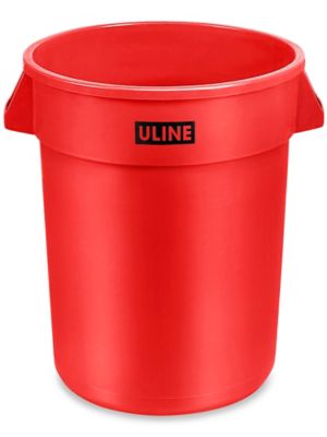 Uline Trash Can - 32 Gallon, Red H-3687R - ULINE