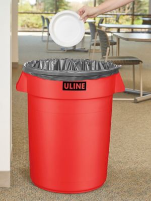 ULINE USA-Made Colorful Trash Bags in Variety of Sizes and Colors (10, Red 14 Gallons)