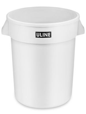 ULINE Trash Can - 32 Gallon, White - H-3687W