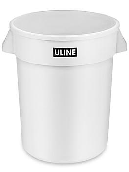 Uline Trash Can - 32 Gallon, White H-3687W