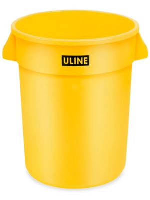 Uline Trash Can - 32 Gallon, Yellow H-3687Y