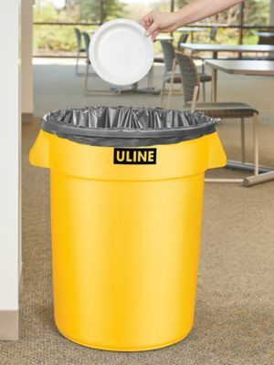 Drawstring Trash Liners - 1.4 Mil, 33 Gallon, Black S-13524BL - Uline