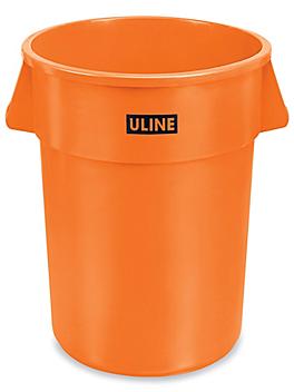 Uline Trash Can - 44 Gallon, Orange H-3688O