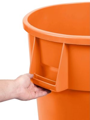 Uline Trash Can - 44 Gallon, Orange