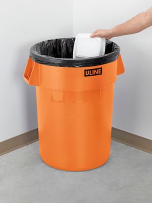 Uline Trash Can - 44 Gallon, Orange