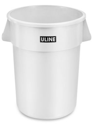 Uline Trash Can - 44 Gallon, White