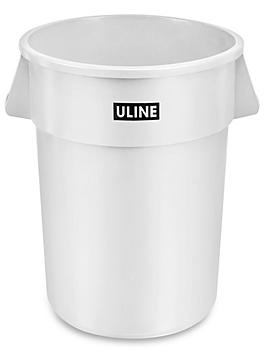 Uline Trash Can - 44 Gallon, White H-3688W