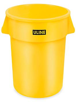 Uline Trash Can - 44 Gallon, Yellow H-3688Y
