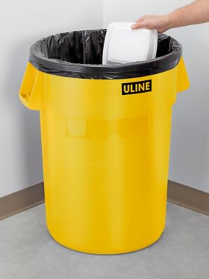 Uline Trash Can - 44 Gallon, Yellow