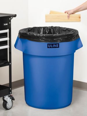 Uline Industrial Trash Liners - 55-60 Gallon, 1.5 Mil, Black