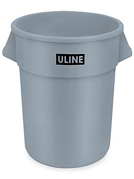Uline Trash Can - 55 Gallon, Gray H-3689GR
