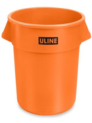 Uline Trash Can - 55 Gallon, Orange H-3689O