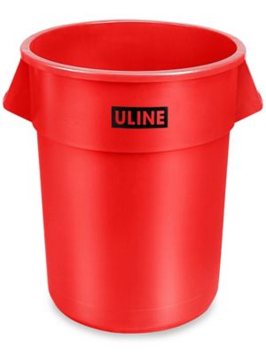 Uline Trash Can with Wheels - 65 Gallon, Yellow H-7937Y - Uline