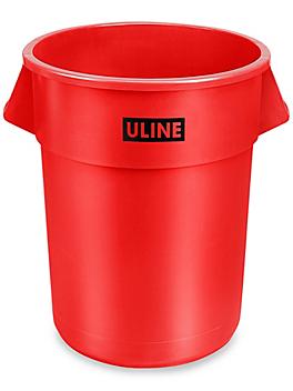 Uline Trash Can - 55 Gallon, Red H-3689R