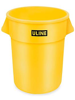 Uline Trash Can - 55 Gallon, Yellow H-3689Y