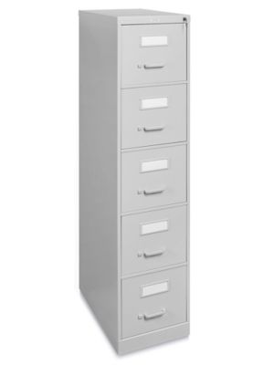 Vertical File Cabinet - Letter, 5 Drawer, Light Gray H-3705GR