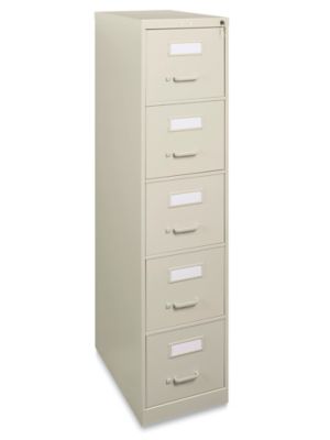 Vertical File Cabinet - Letter, 5 Drawer, Tan H-3705T