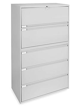 Lateral File Cabinet - 36" Wide, 5 Drawer, Light Gray H-3706GR