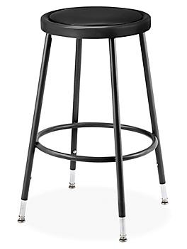Shop Stool - Padded with Adjustable Legs, Black H-3730BL
