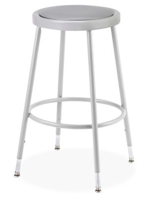 Shop Stool - Padded with Adjustable Legs, Gray H-3730GR