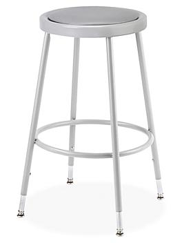 Shop Stool - Padded with Adjustable Legs, Gray H-3730GR