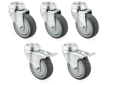 Caster Set for Polyurethane Mobile Shop Stool with Tool Tray - 3 x 1" H-3731CASTER
