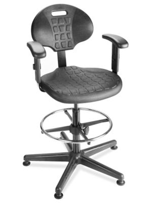 Fabric Office Stool - Black H-7589BL - Uline