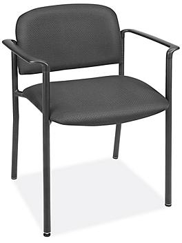 Fabric Stackable Chair with Armrests - Black H-3734BL