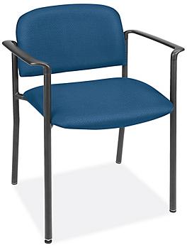 Fabric Stackable Chair with Armrests - Blue H-3734BLU