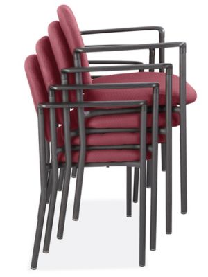 Fabric Stackable Chair with Armrests - Burgundy H-3734BU - Uline