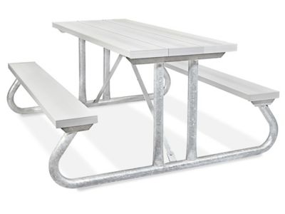 Aluminum Picnic Table - 6', Silver H-3745 - ULINE