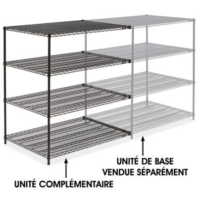Black Wire Shelving Add-On Unit - 48 x 36 x 54" H-3766-54A