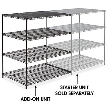 Black Wire Shelving Add-On Unit - 48 x 36 x 54" H-3766-54A
