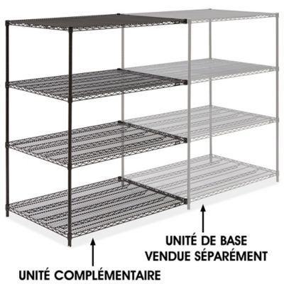 Black Wire Shelving Add-On Unit - 48 x 36 x 63" H-3766-63A