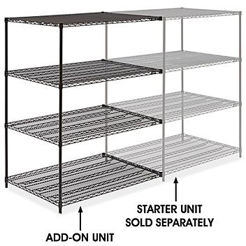 Black Wire Shelving Add-On Unit - 48 x 36 x 63" H-3766-63A