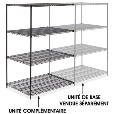 Black Wire Shelving Add-On Unit - 48 x 36 x 72" H-3766-72A
