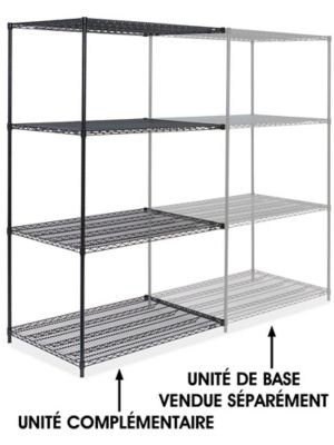 Black Wire Shelving Add-On Unit - 48 x 36 x 86" H-3766-86A