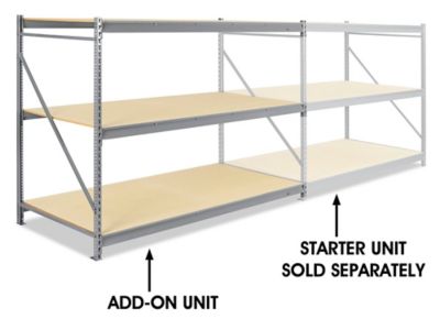 Add-On Unit for Bulk Storage Rack - Particle Board, 96 x 48 x 72" H-3774