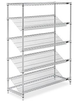 Slanted Wire Shelving - 48 x 18 x 63" H-3793