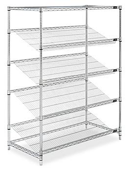 Slanted Wire Shelving - 48 x 24 x 63" H-3794