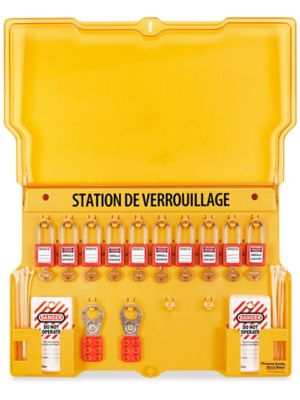 H-3809 – Station de verrouillage et d'étiquetage – Fixation murale, 10 cadenas