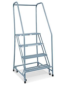 4 Step Safety Angle Rolling Ladder - Assembled with 12" Top Step H-3834-12
