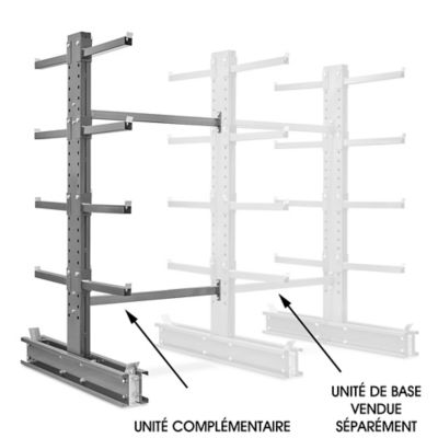 Add-On Unit for Double-Sided Cantilever Rack, 52 x 65 x 96" H-3847-ADD