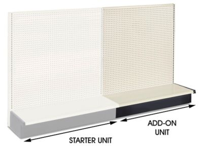 Add-On Unit for Single-Sided Gondola - 48 x 19 x 54", Platinum H-3873-ADD