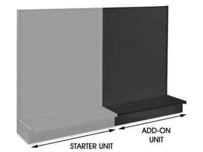 Add-On Unit for Single-Sided Gondola - 48 x 19 x 72", Black H-3874BL-ADD