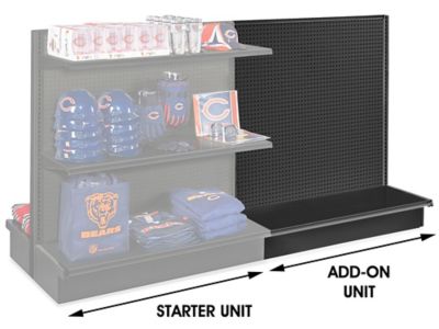 Add-On Unit for Double-Sided Gondola - 48 x 35 x 54", Black H-3875BL-ADD